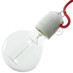 Douille vintage 2 entrées en porcelaine blanche