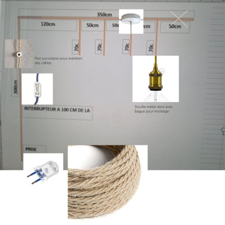Creation sur-mesure Luminaire en Suspension multiple