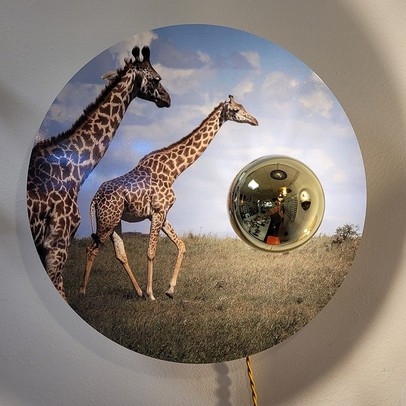 Applique disque Helios Girafes - Disque 40 cm environ Aluminium imprimé Applique disque Helios Girafes - Disque 40 cm environ Aluminium imprimé