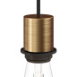Suspension multiple Octopus 6 lampes avec douille métal effet bronze E27 à bague