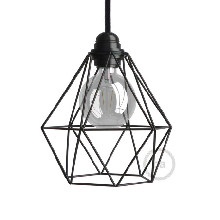 Cage métal forme diamant couleur noire