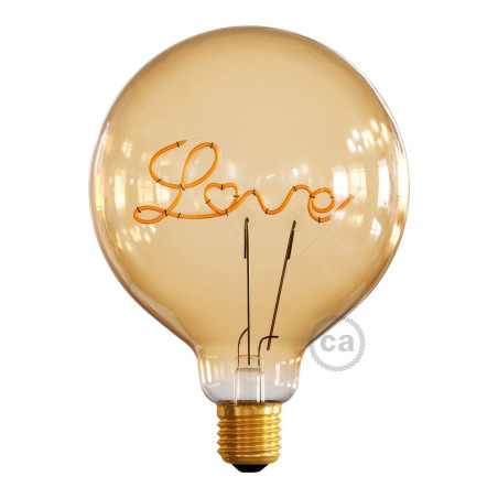 Ampoule Globe LED  dorée G125 LOVE