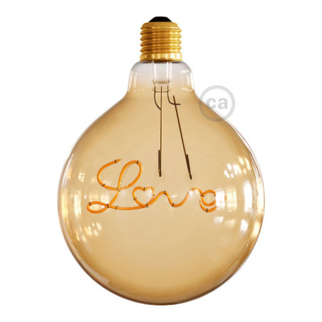 Ampoule Globe LED  dorée G125 LOVE