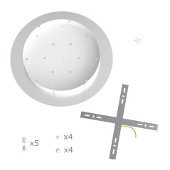 Privée-suspension multiple rosace XXL 5 lampes