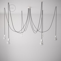 Suspension multiple cable noir et douilles blanche