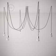 Suspension multiple cable noir et douilles chromée