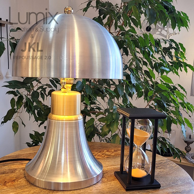 Lampe de table laiton véritable et aluminium Lampe de table laiton véritable et aluminium