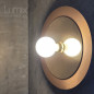 Applique murale Disques Hélios composite aluminium cuivre satiné brossé et disque miroir Applique murale Disques Hélios composite aluminium cuivre satiné brossé et disque miroir