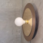 Applique murale Disques Hélios composite aluminium cuivre satiné brossé et disque miroir Applique murale Disques Hélios composite aluminium cuivre satiné brossé et disque miroir
