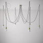 Suspension multiple OCTOPUS 7 Métal - Câble textile extra-souple NOIR Suspension multiple OCTOPUS 7 Métal - Câble textile extra-souple NOIR
