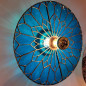 Applique murale verre Hélios BLEU 40 cm de diamètre série 3 vitrail Tiffany fait main Applique murale verre Hélios BLEU 40 cm de diamètre série 3 vitrail Tiffany fait main