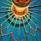 Applique murale verre Hélios BLEU 40 cm de diamètre série 3 vitrail Tiffany fait main Applique murale verre Hélios BLEU 40 cm de diamètre série 3 vitrail Tiffany fait main