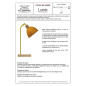 Lampe à poser en chêne massif, laiton pur et verre fusionné Lampe à poser en chêne massif, laiton pur et verre fusionné