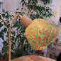 Lampe à poser en chêne massif, laiton pur et verre fusionné Lampe à poser en chêne massif, laiton pur et verre fusionné
