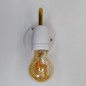 Applique véritable porcelaine blanche et tube col de cygne en laiton ciré ou vieux laiton Applique véritable porcelaine blanche et tube col de cygne en laiton ciré ou vieux laiton