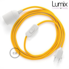 Lampe baladeuse câble textile souple Jaune effet soie