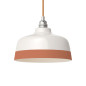 Suspension céramique blanche et liseré terracotta - Fait main dans nos ateliers Suspension céramique blanche et liseré terracotta - Fait main dans nos ateliers