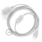 Lampe baladeuse câble textile souple blanc effet soie
