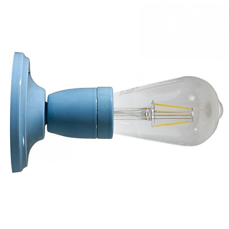 Lampe applique porcelaine de couleur bleu - Douille E27 Lampe applique porcelaine de couleur bleu - Douille E27