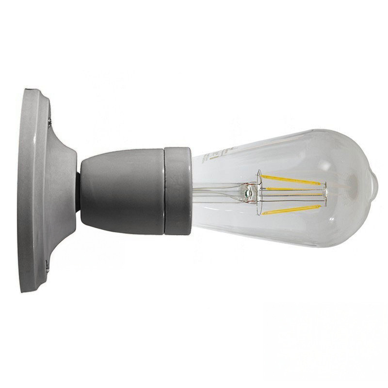 Lampe applique porcelaine grise en plafonnier ou en applique murale