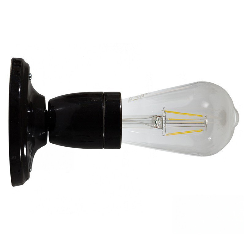 Lampe applique porcelaine noire en plafonnier ou en applique murale Lampe applique porcelaine noire en plafonnier ou en applique murale