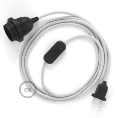 Lampe baladeuse fil blanc et douille noire