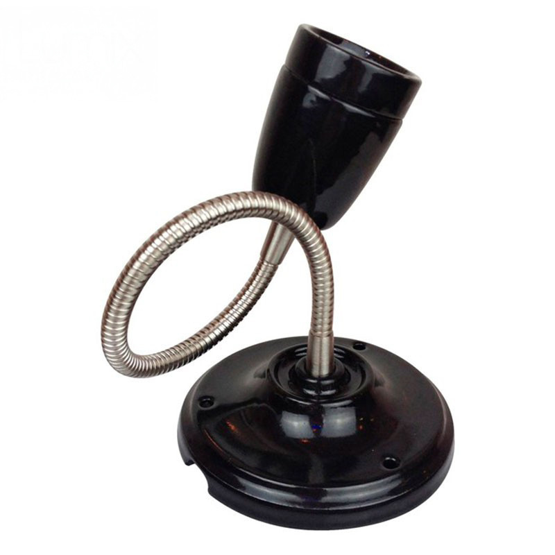 Lampe Porcelaine Noire en plafonnier ou en applique murale - avec gaine flexible Lampe Porcelaine Noire en plafonnier ou en applique murale - avec gaine flexible