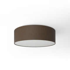 Plafonnier rond revêtement toile brun - diam 40/50/80 cm
