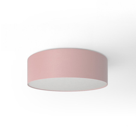 Plafonnier rond revêtement toile rose - diam 40/50/80 cm