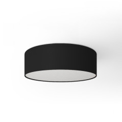 Plafonnier rond revêtement toile noire - diam 40/50/80 cm