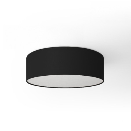 Plafonnier rond revêtement toile noire - diam 40/50/80 cm