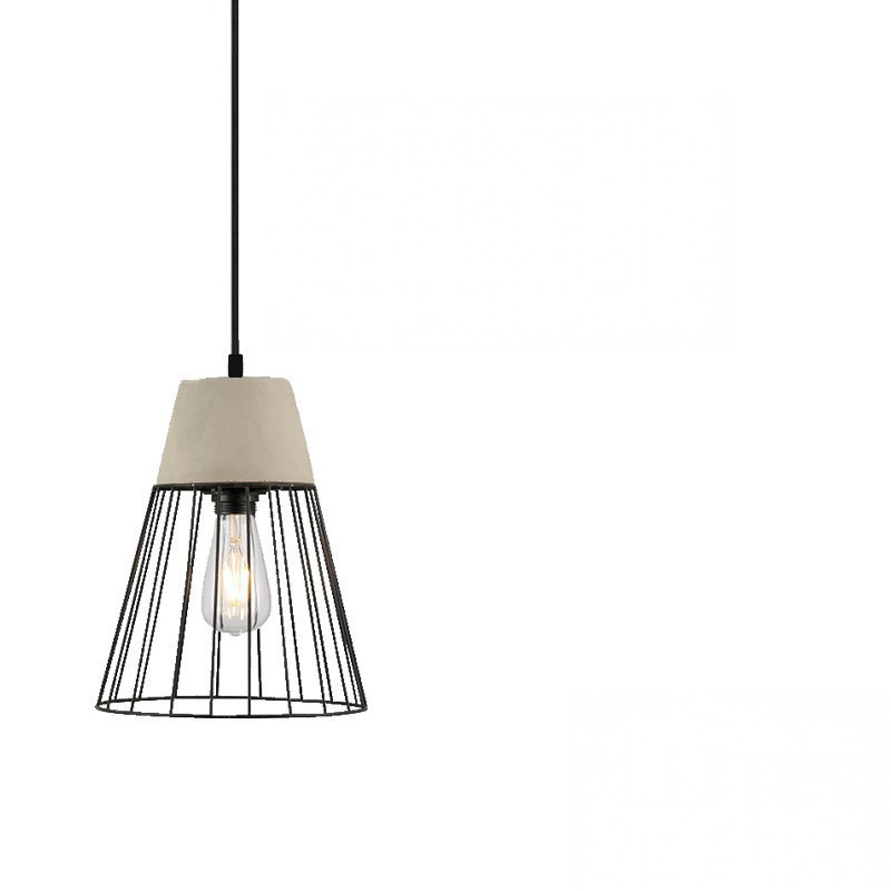 Lampe suspension abat-jour cage métal et béton - Luminaire personnalisable Lampe suspension abat-jour cage métal et béton - Luminaire personnalisable