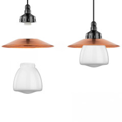 Suspension intérieur cuivre 350 mm et verrine au choix