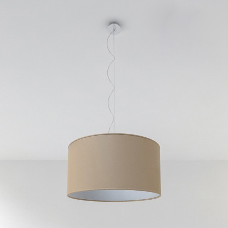 Suspension abat-jour cylindre XXL Revêtement toile noisette