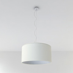 Suspension abat-jour cylindre XXL Revêtement toile Sable