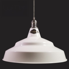 Suspension bistrot métal XXL 47 cm de diamètre - Blanc émaillé ou couleur Candy® au choix
