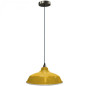Suspension Bistrot métal Jaune/Orange extérieur et blanc émaillé intérieur - Code RAL au choix Suspension Bistrot métal Jaune/Orange extérieur et blanc émaillé intérieur - Code RAL au choix