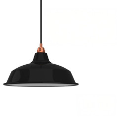 Suspension Bistrot métal revêtement extérieur émail noir