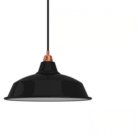 Suspension Bistrot métal revêtement extérieur émail noir