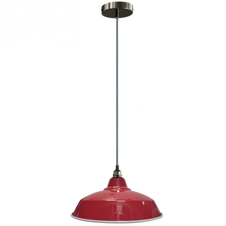 Suspension Bistrot métal rouge finition Perle Noire