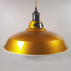 Abat-jour version or antique et douille perle noire