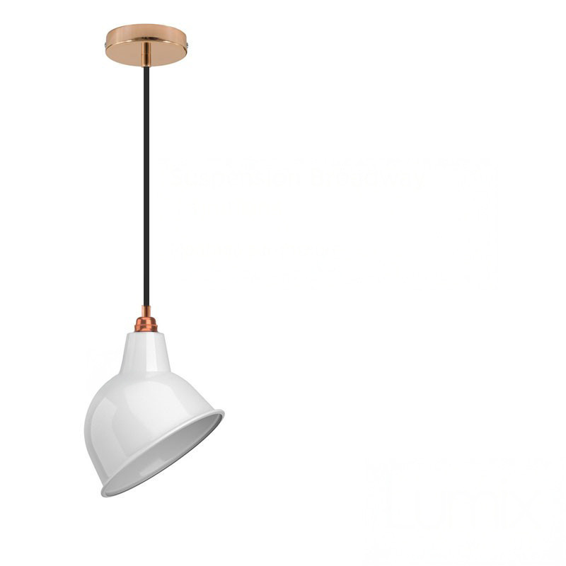 Suspension Broadway en métal émail blanc Suspension Broadway en métal émail blanc
