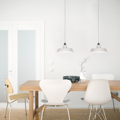 Suspension céramique style industrielle type gamelle blanche
