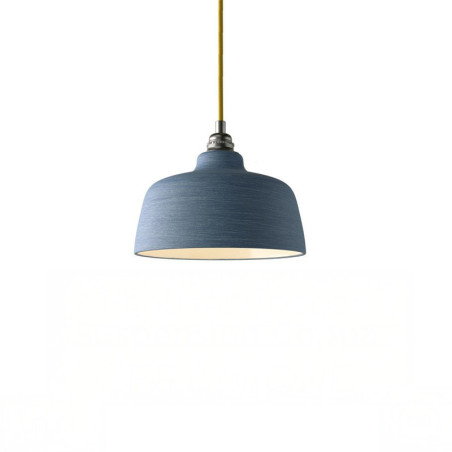 Suspension COPPA forme cloche en céramique Bleu de Cobalt fait main
