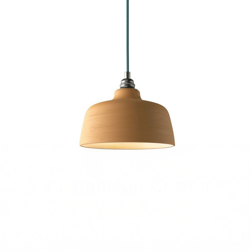 Suspension céramique forme cloche couleur Sable fait main