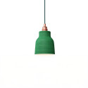 Suspension COPPA forme vase en céramique finition vert feuille