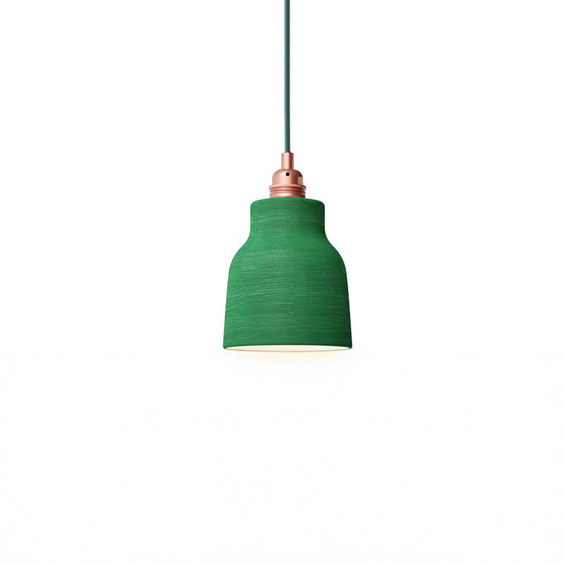 Suspension COPPA forme vase en céramique finition vert feuille Suspension COPPA forme vase en céramique finition vert feuille