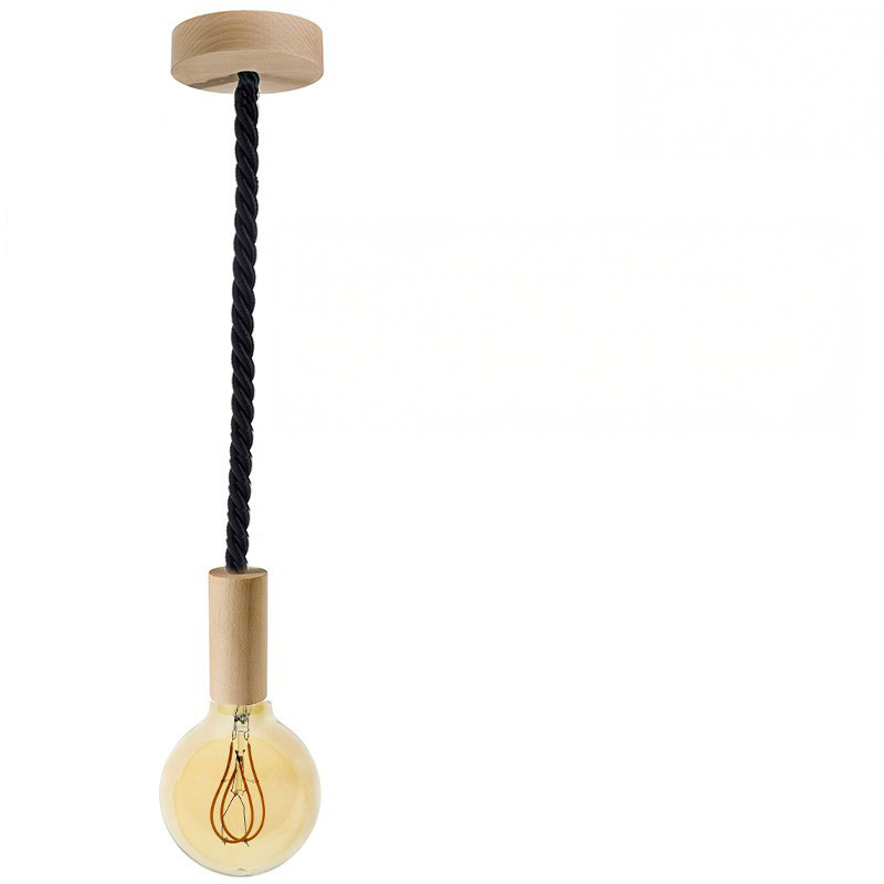 Suspension grosse corde 16 mm noir brillant Suspension grosse corde 16 mm noir brillant