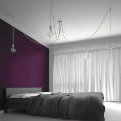 Suspension multiple OCTOPUS 3 - Câble textile Blanc effet soie