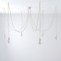 Suspension multiple OCTOPUS 6 Céramique Lilas - câble textile extra-souple LILAS